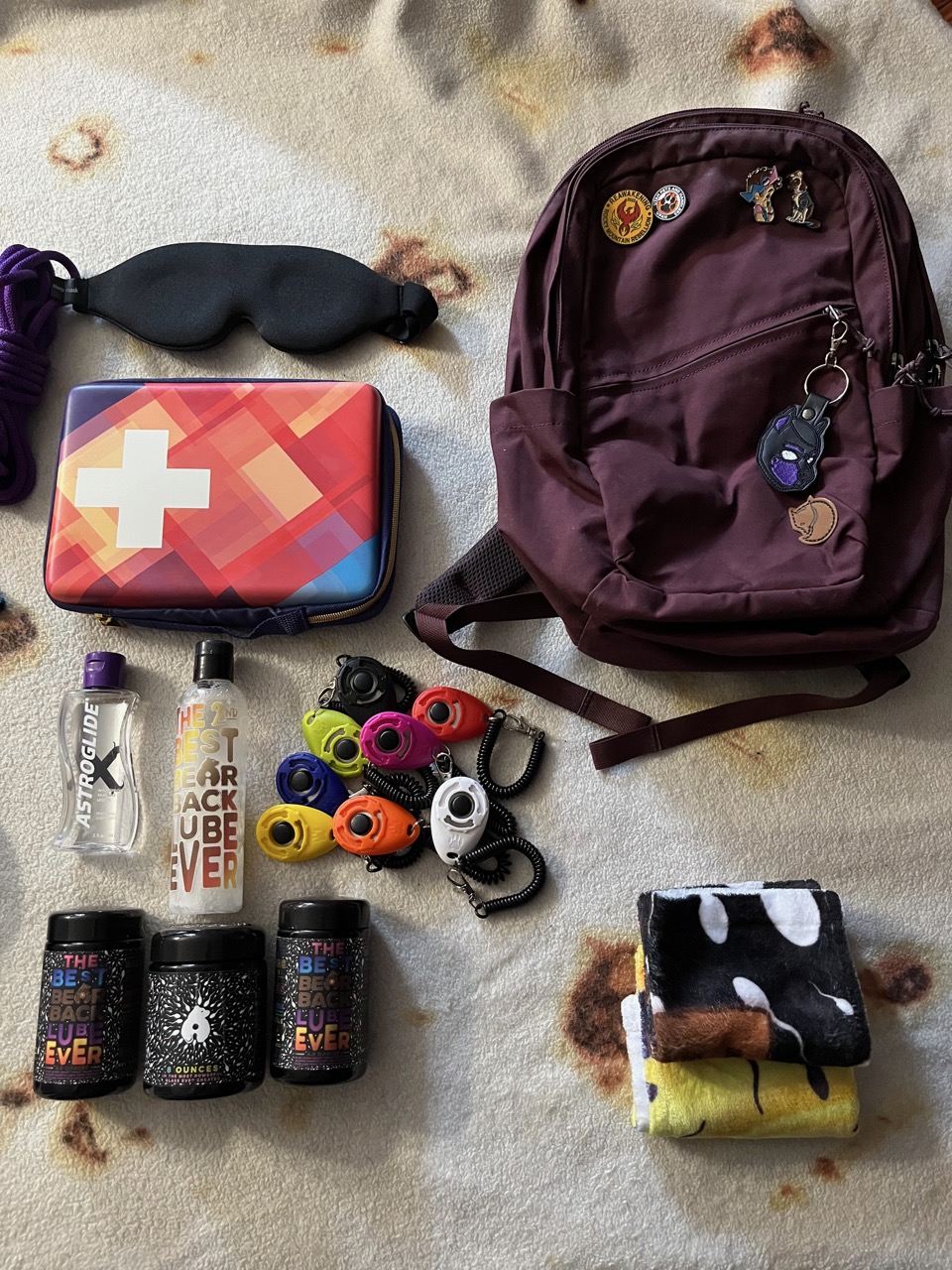 A glimpse into my Handler Bag, which includes a generous amount of Bearback Gear&rsquo;s products.